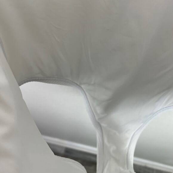 Andie Swim Women's Size Large One Piece White Ribbed Low Back Swimsuit V-Neck - Picture 6 of 8